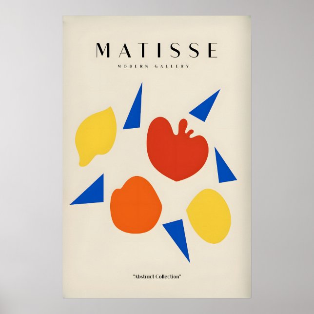 Matisse Art Prints - Abstract Fruit Shapes Blue (Front)