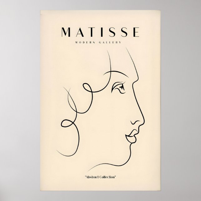 Matisse Art Prints - Line Art of a Ladys Face (Front)