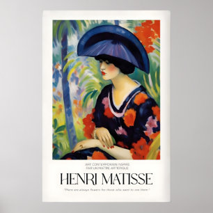 Matisse Art Prints - Woman with Blue Hat Garden