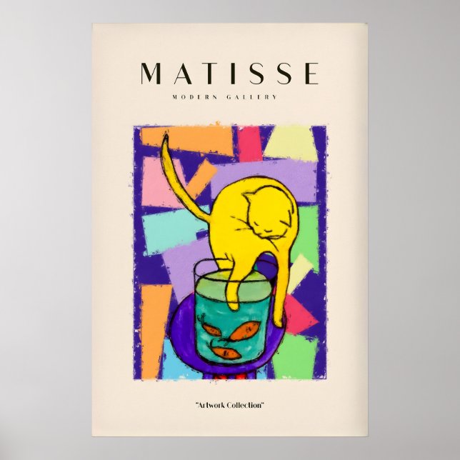 Matisse Art Prints - Yellow Cat with Fishbowl (Front)