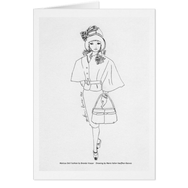 Matisse Doll Fashion Watercolor- Black CapeDress (Front)