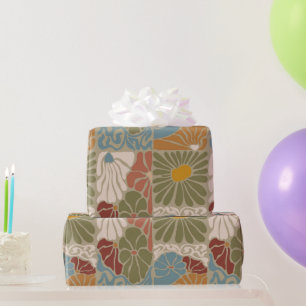 Matisse Groovy floral  Art Nouveau 1970s Boho  Wrapping Paper