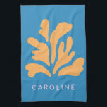 Matisse Inspired Abstract Shape Blue Personalised  Tea Towel<br><div class="desc">Matisse Inspired Abstract Shape Blue Personalised Kitchen Towel</div>