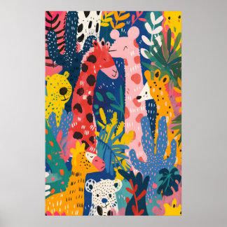 Matisse Inspired Jungle Animals Art Print Nursery