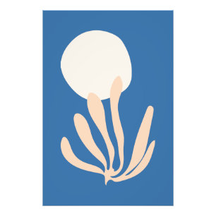 Matisse inspired Peach and Blue Leaf Cutout Photo Print