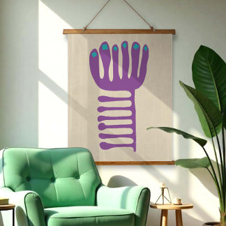 Matisse Inspired Purple and Blue Hanging Tapestry