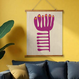 Matisse Inspired Purple and Yellow Hanging Tapestry