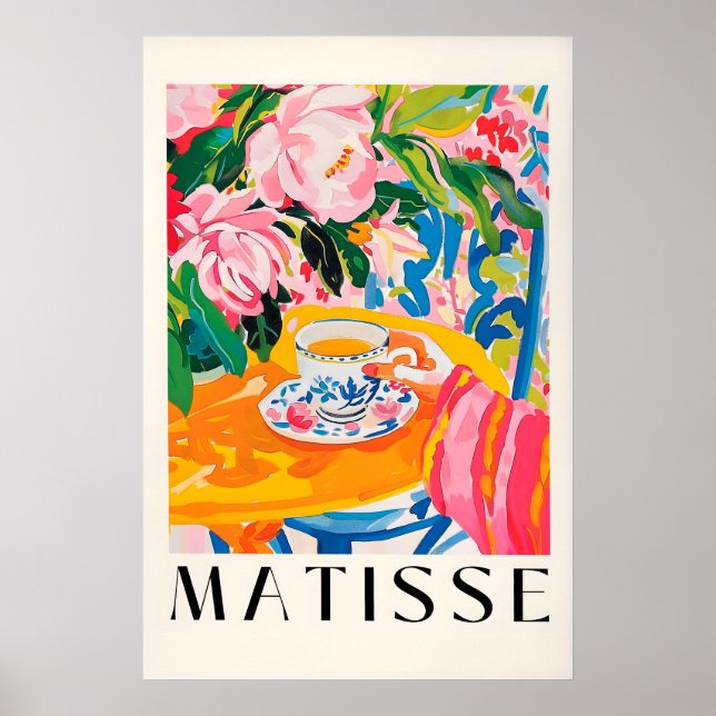 Matisse Inspired Teacup Art Print Mid-Century (Front)
