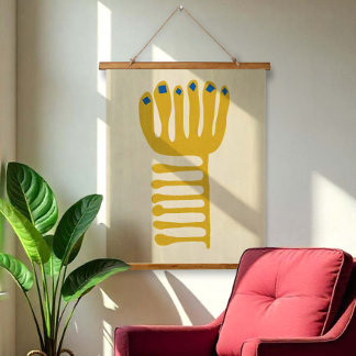 Matisse Inspired Yellow and Blue Hanging Tapestry