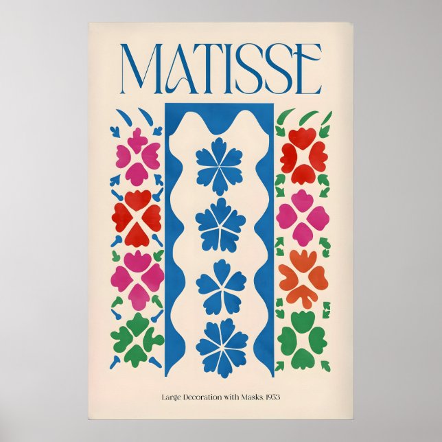 Matisse Largeation with Masks Vertical Panel Art Poster (Front)