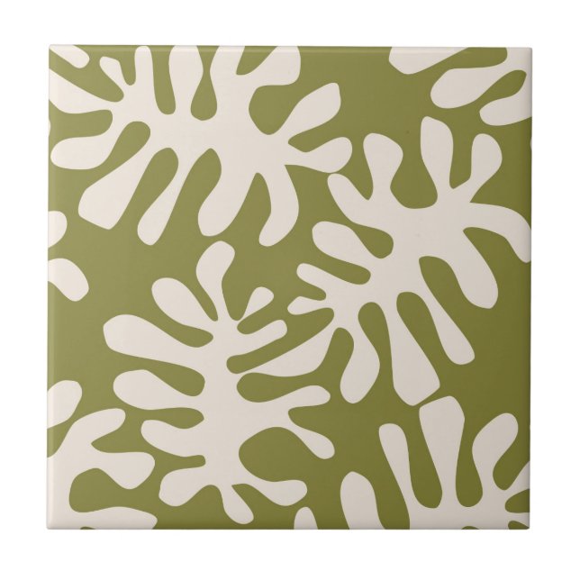 Matisse leaves Green Tile (Front)