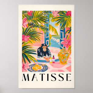 Matisse Print, Chimpanzee In Bathtub Funny Poster, Poster