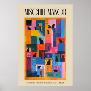 Matisse Style Cat Art Print Colorful Geometric Cat