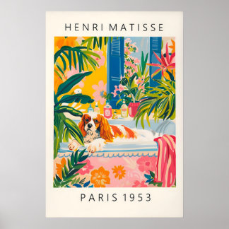 Matisse Style Cavalier King Charles Spaniel Art Poster
