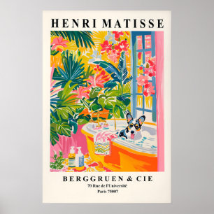 Matisse Style Corgi Art Print Funny Bathroom Dog