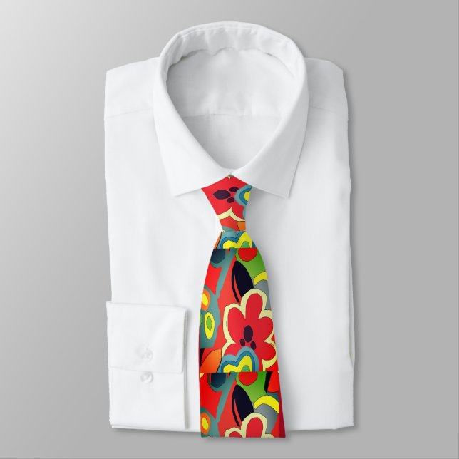 Matisse Style, Flower Design Tie (Tied)