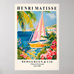 Matisse Style Sailing Boat Art Print Beachy Summer
