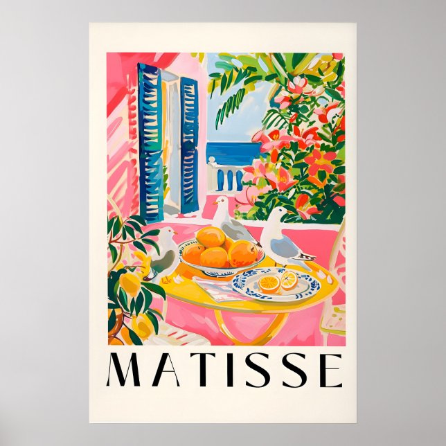 Matisse Style Seagull Art Print Mid-Century Modern (Front)