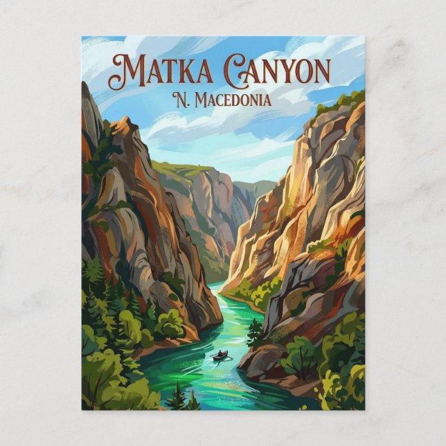 Matka Canyon N. Macedonia Postcard (Front)