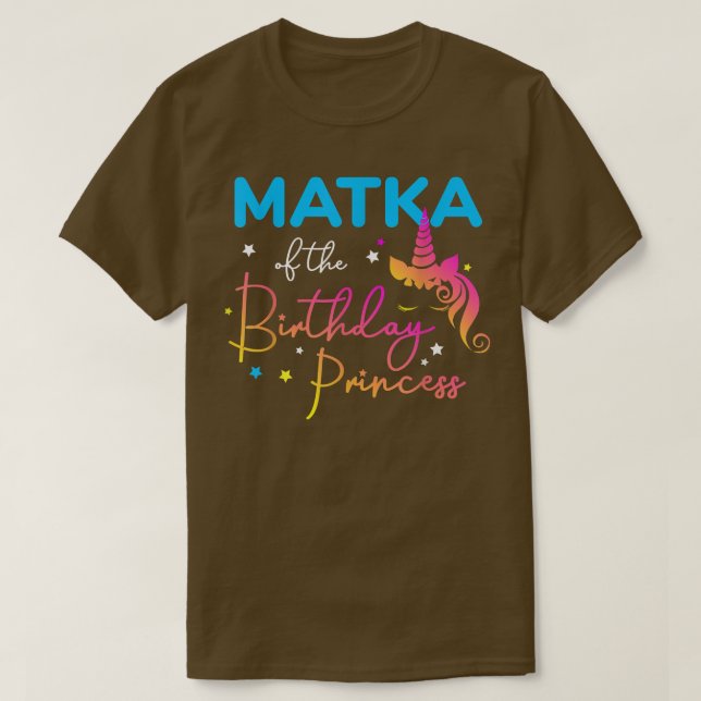 Matka of the Birthday Princess Bday Unicorn Mother T-Shirt (Design Front)