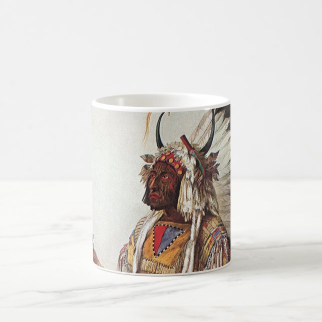 Mato-Tope, A Mandan Chief Portrait by Karl Bodmer Coffee Mug (Center)