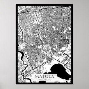 Matola Mozambique City Map Poster