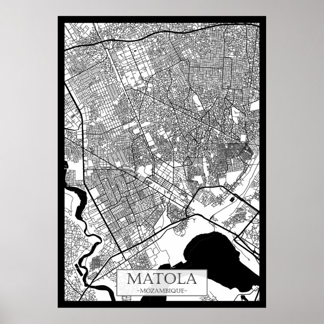 Matola Mozambique City Map Poster (Front)