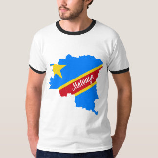 Matonge pattern Ringer white T shirt