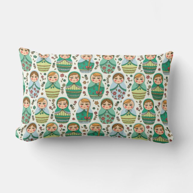 Matreshka Pattern Lumbar Pillow (Front)