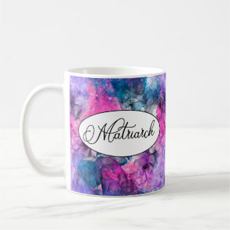 Matriarch Mug with Abstract Pink and Purple Swirl