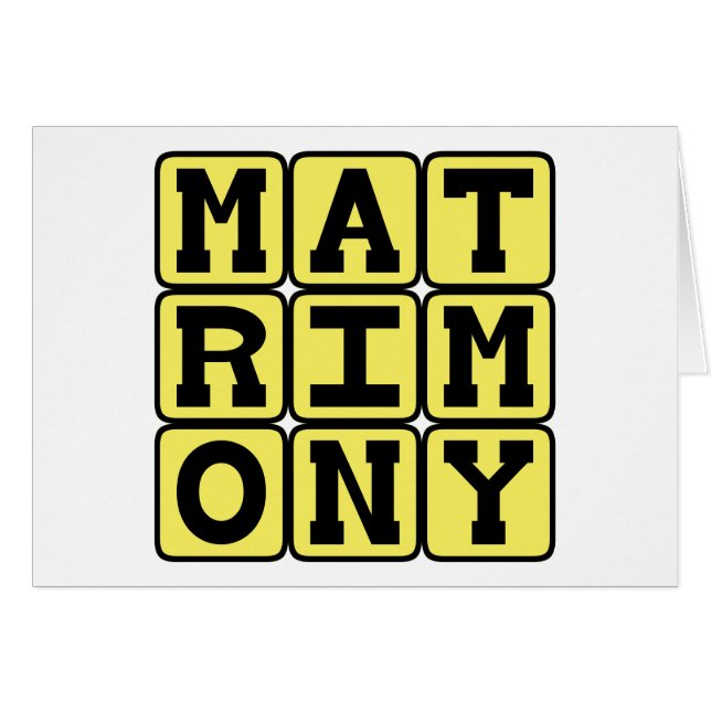 Matrimony, The Institution of Marriage (Front Horizontal)