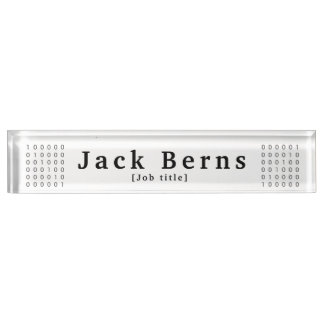 Matrix algebra inspired name plaque nameplate