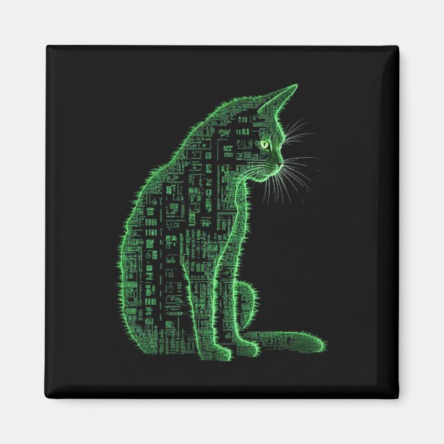 Matrix Cat Art  Magnet (Front)