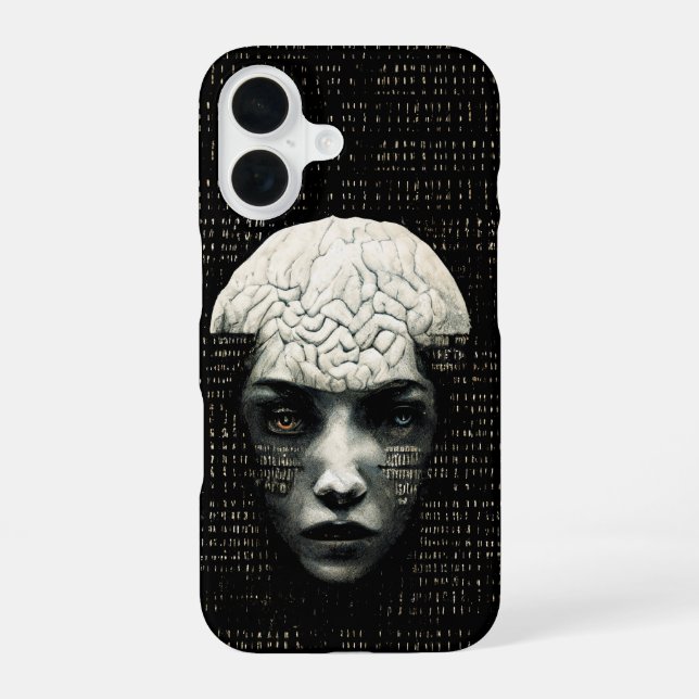 Matrix Man Binary Code iPhone 16 Case (Back)