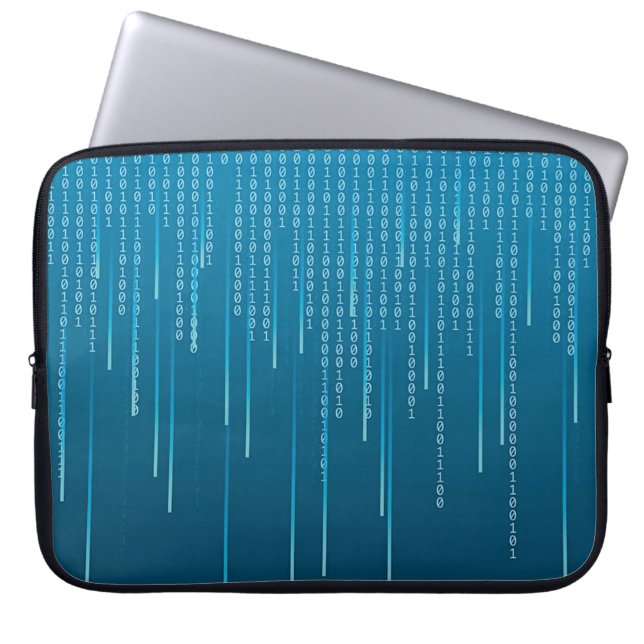 Matrix pattern in Blue Laptop Sleeve (Front)