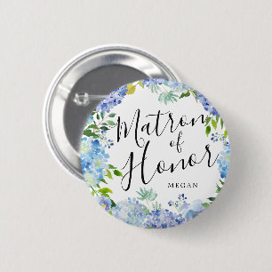 Matron of Honor Carolina Bloom Custom Wedding 6 Cm Round Badge