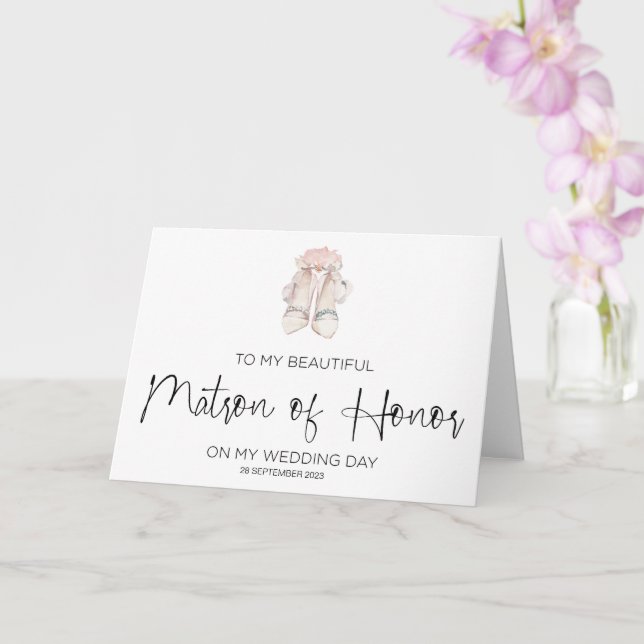 Matron of Honor Wedding Thank You From Bride Card (Orchid)