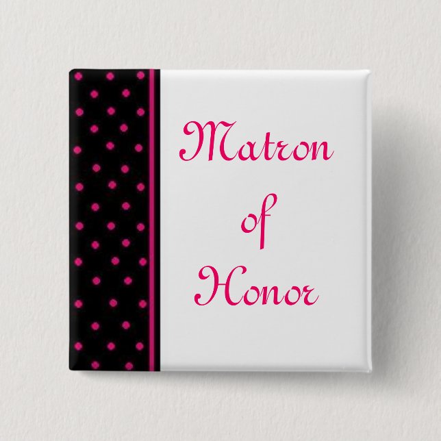 Matron of Honour 15 Cm Square Badge (Front)