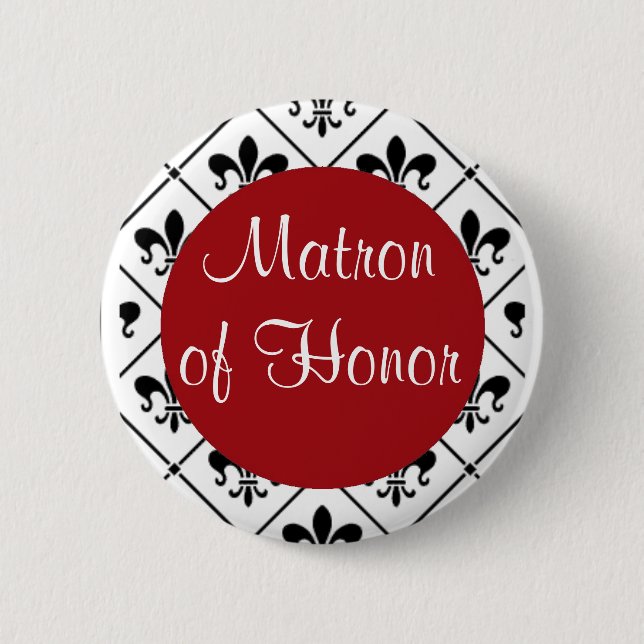 Matron of Honour 6 Cm Round Badge (Front)