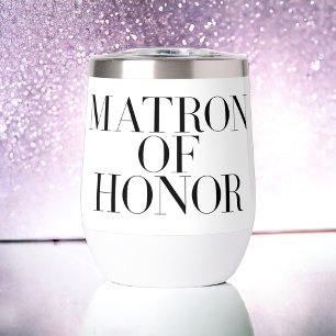 Matron of Honour Black Modern Elegant Personalised