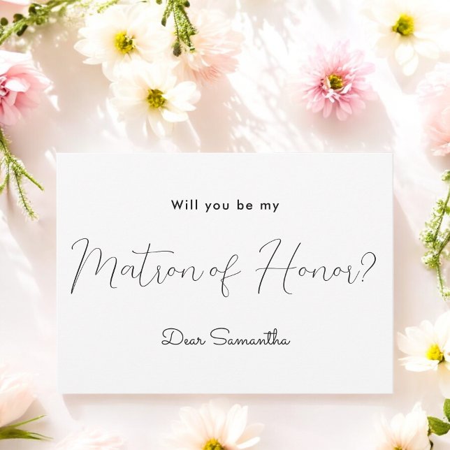 Matron of Honour Black White Invitation (Creator Uploaded)