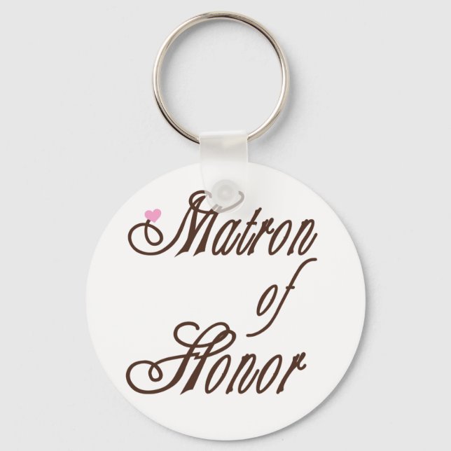 Matron of Honour Classy Browns Key Ring (Front)