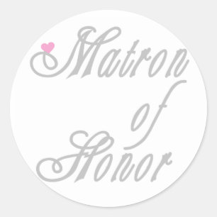 Matron of Honour Classy Greys Classic Round Sticker
