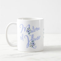 Matron of Honour Floral Letter Dusty Blue Custom