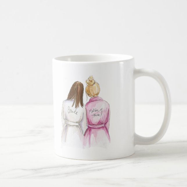 Matron of Honour Gift Brunette Bride Blonde Matron Coffee Mug (Right)