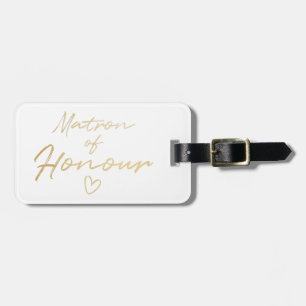 Matron of Honour - Gold faux foil Luggage Tag