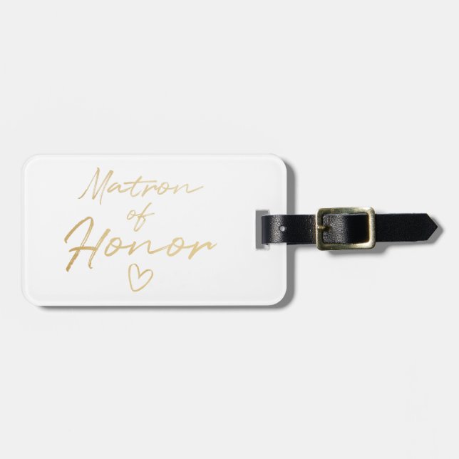 Matron of Honour - Gold faux foil Luggage Tag (Front Horizontal)