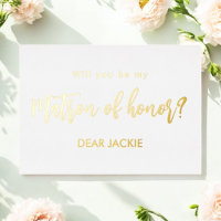 Matron of Honour Gold White Proposal