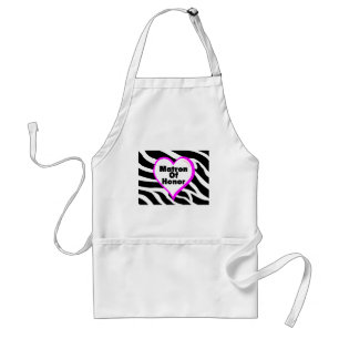Matron Of Honour (Heart Zebra Print) Standard Apron