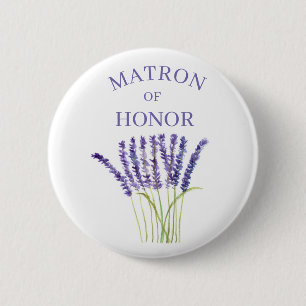 Matron of honour Lavender Herb watercolor  6 Cm Round Badge